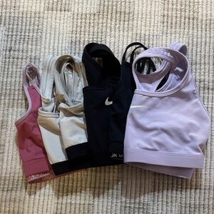 Nike and UA Sports Bra Collection - Pink, Cream, Black, Lavender